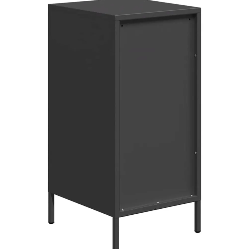 vidaXL Aparador de acero laminado en frío 35x39x73,5 cm Negro New