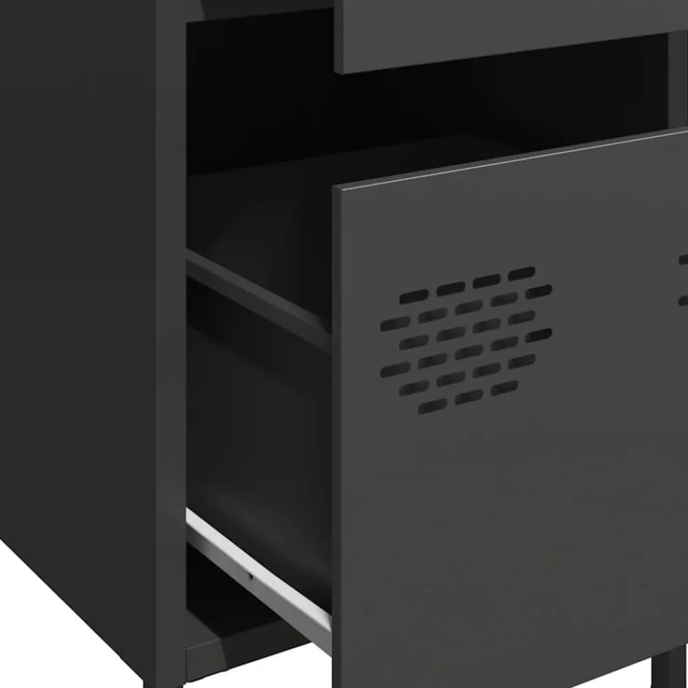 vidaXL Aparador de acero laminado en frío 35x39x73,5 cm Negro New