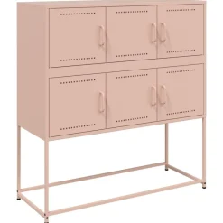 vidaXL Aparador de acero laminado en frío 100,5x39x107 cm Rosa Clearance