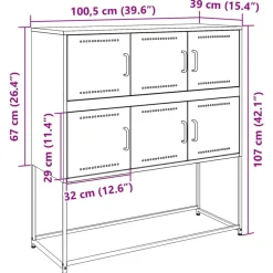 vidaXL Aparador de acero laminado en frío 100,5x39x107 cm Rosa Clearance