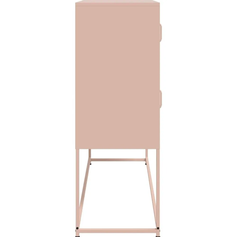 vidaXL Aparador de acero laminado en frío 100,5x39x107 cm Rosa Clearance