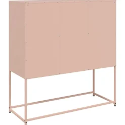 vidaXL Aparador de acero laminado en frío 100,5x39x107 cm Rosa Clearance