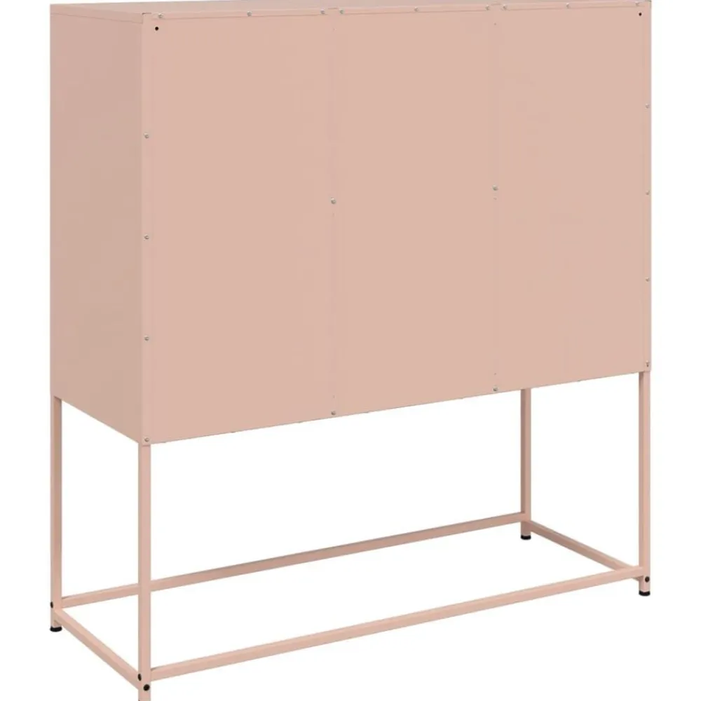 vidaXL Aparador de acero laminado en frío 100,5x39x107 cm Rosa Clearance