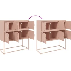 vidaXL Aparador de acero laminado en frío 100,5x39x107 cm Rosa Clearance
