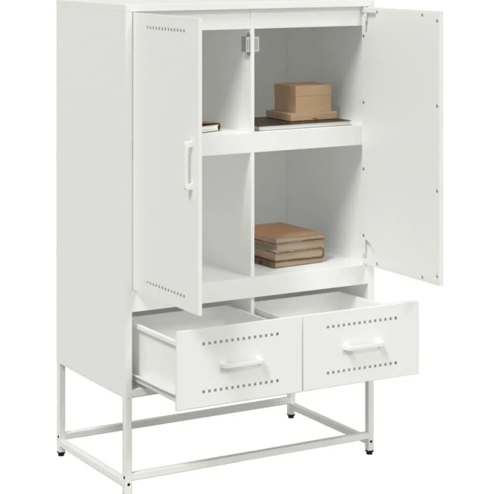vidaXL Armarios Y Almacenamiento-Aparador de acero 68x39x111,5 cm