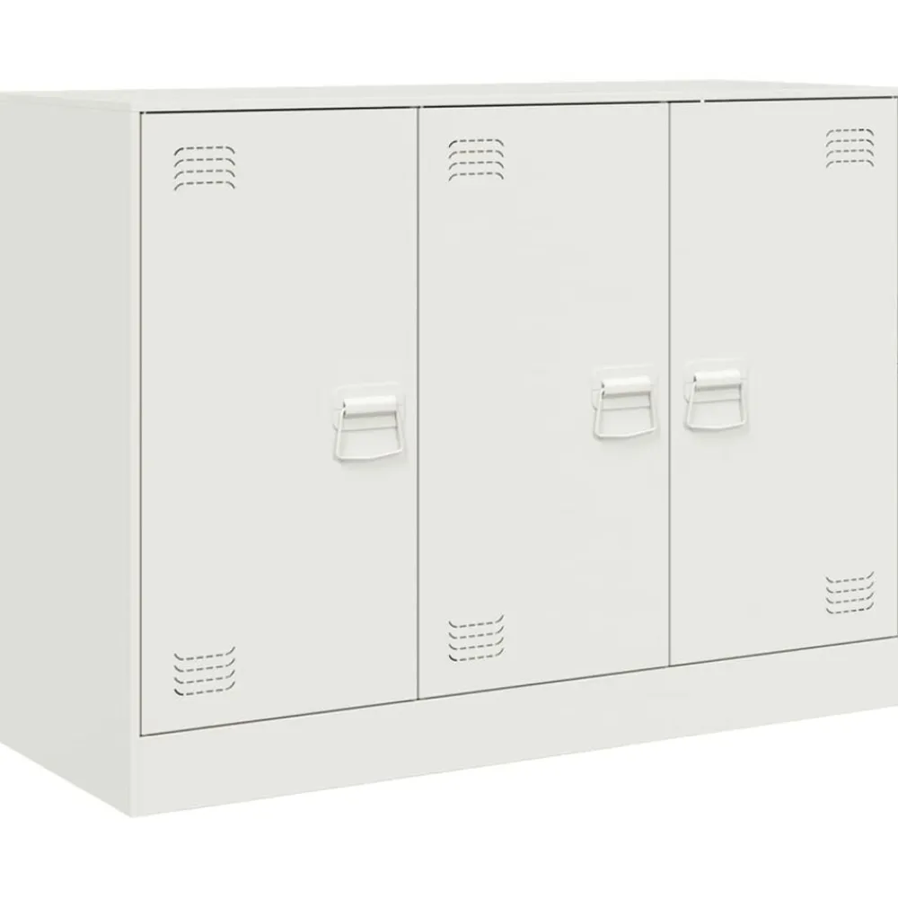 vidaXL Aparador de acero 99x39x73 cm Blanco Outlet