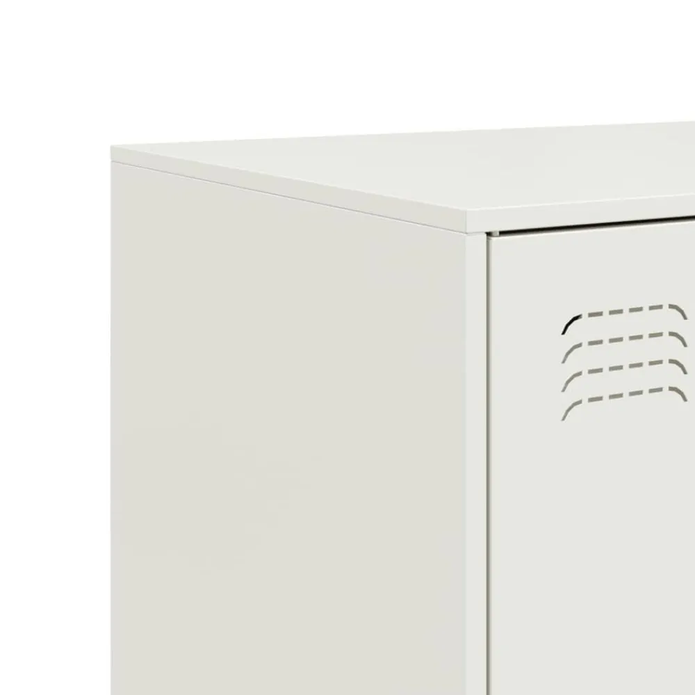 vidaXL Aparador de acero 99x39x73 cm Blanco Outlet