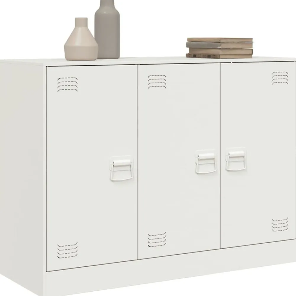 vidaXL Aparador de acero 99x39x73 cm Blanco Outlet
