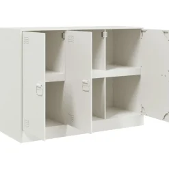 vidaXL Aparador de acero 99x39x73 cm Blanco Outlet