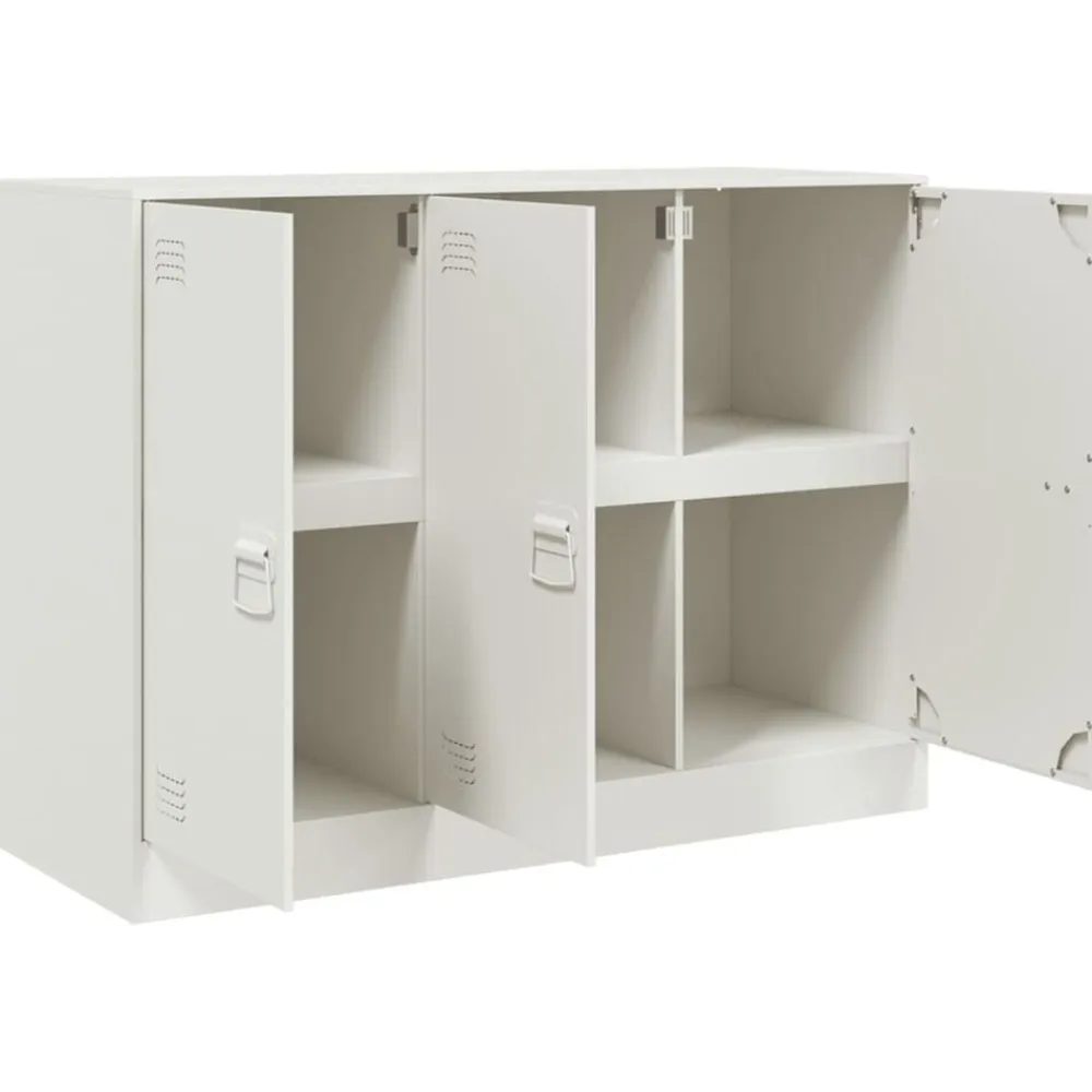 vidaXL Aparador de acero 99x39x73 cm Blanco Outlet