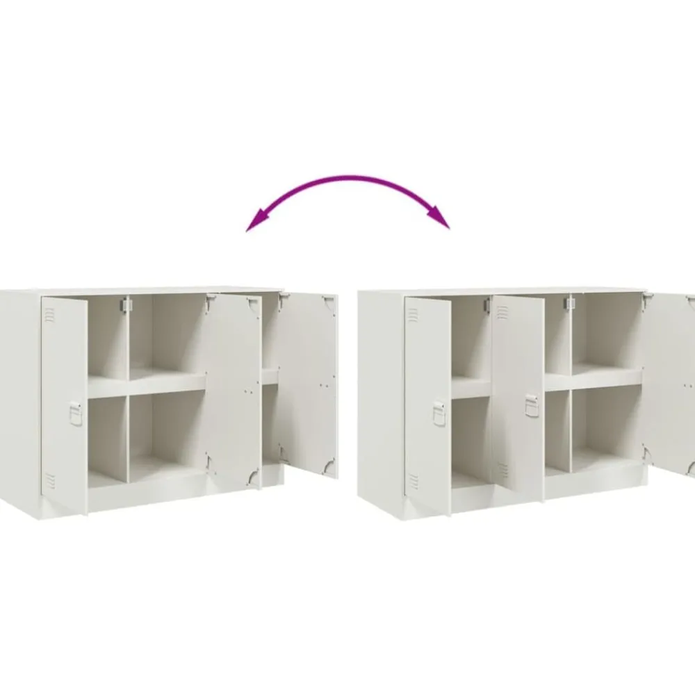 vidaXL Aparador de acero 99x39x73 cm Blanco Outlet