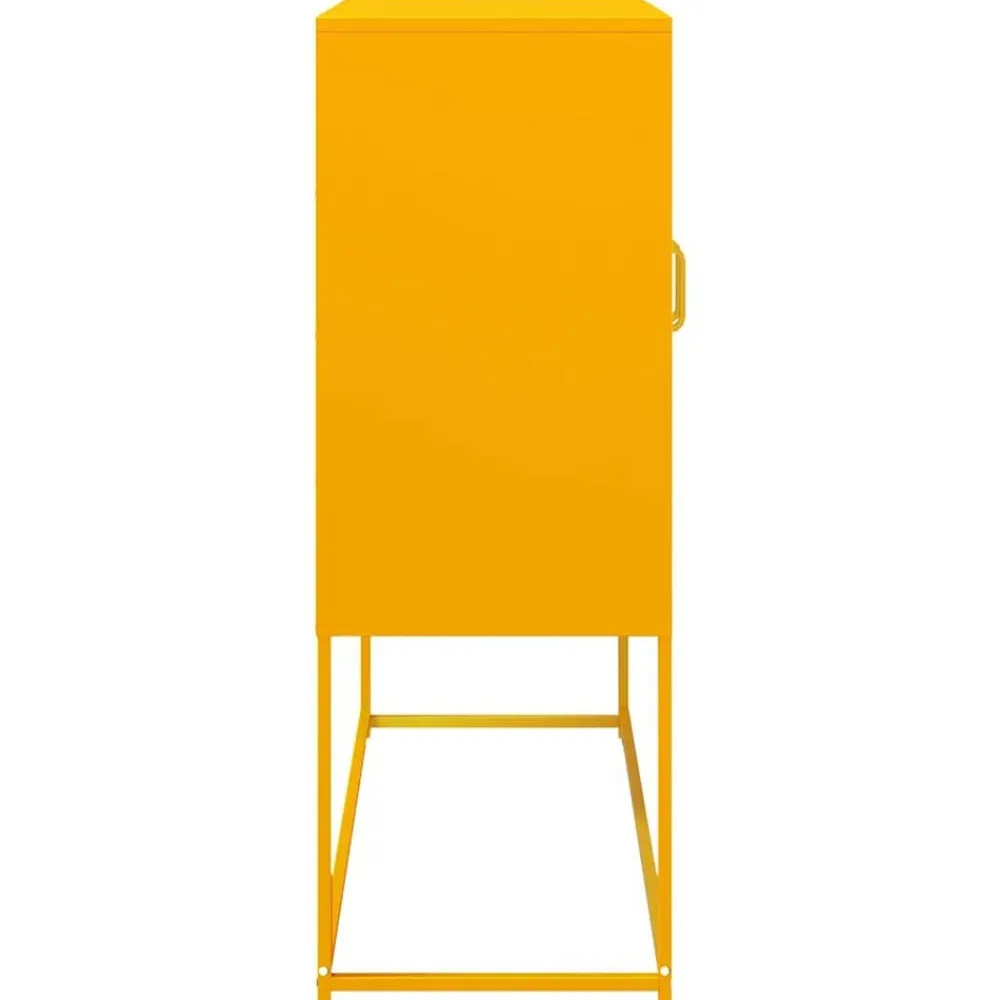vidaXL Aparador de acero laminado en frío amarillo 100,5x39x107 cm Amarillo mostaza