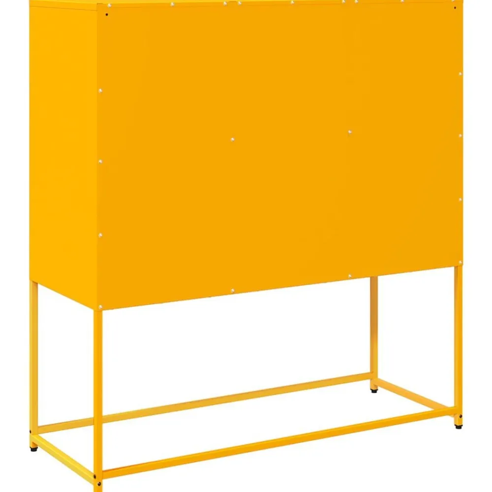 vidaXL Aparador de acero laminado en frío amarillo 100,5x39x107 cm Amarillo mostaza