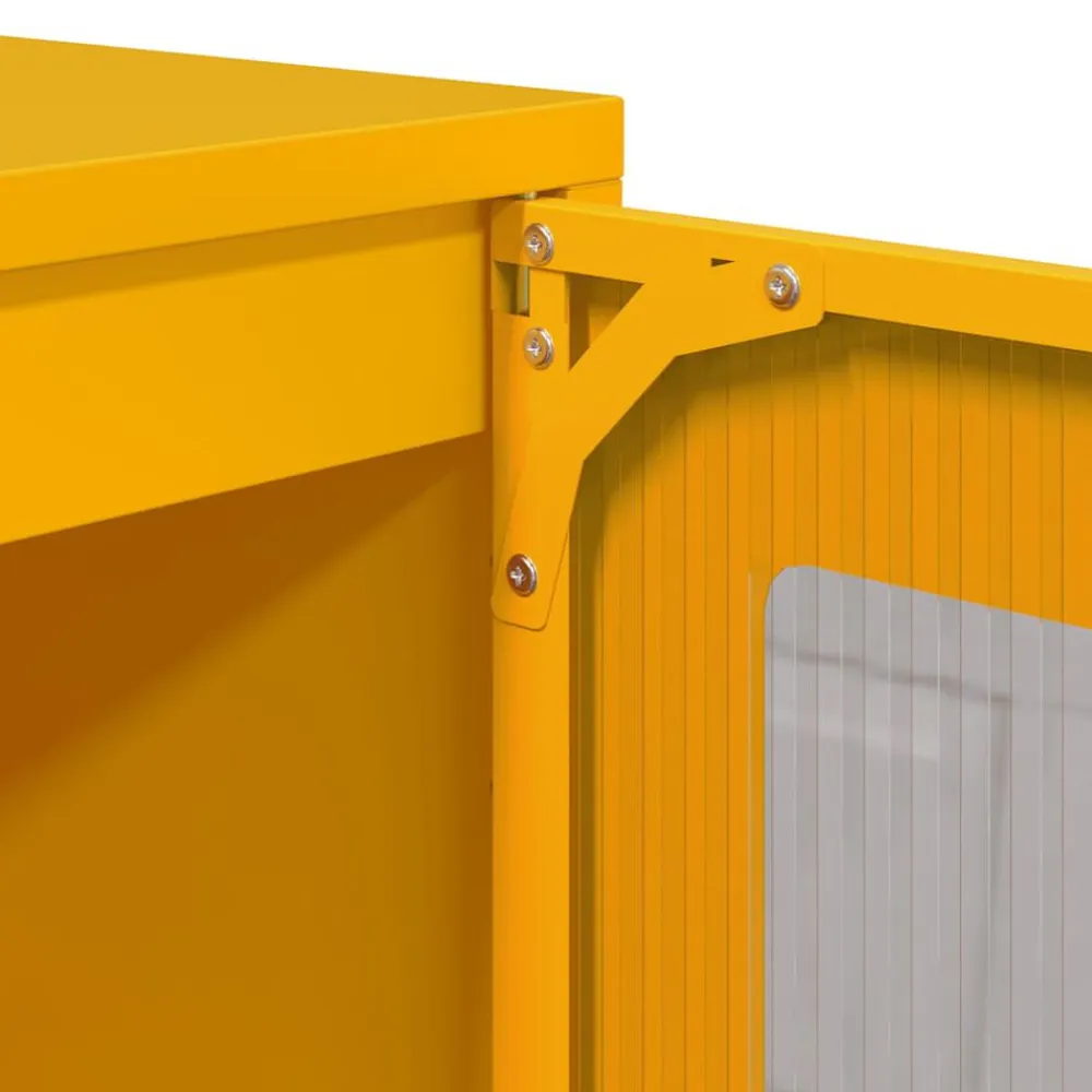 vidaXL Aparador de acero laminado en frío amarillo 100,5x39x107 cm Amarillo mostaza