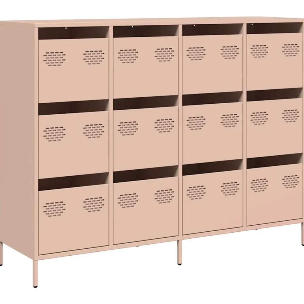 vidaXL Aparador de acero laminado en frío 135x39x103,5 cm Rosa Discount