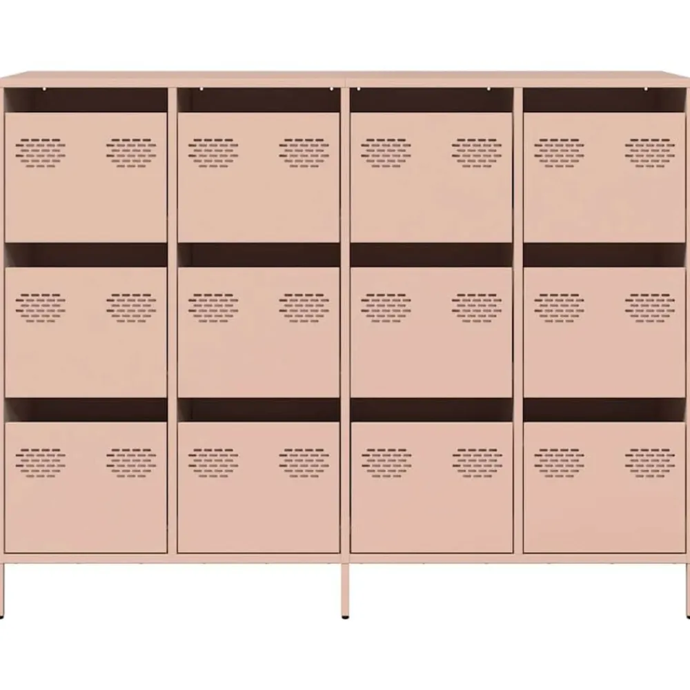 vidaXL Aparador de acero laminado en frío 135x39x103,5 cm Rosa Discount
