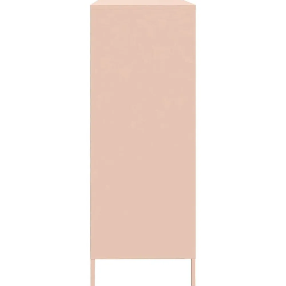 vidaXL Aparador de acero laminado en frío 135x39x103,5 cm Rosa Discount