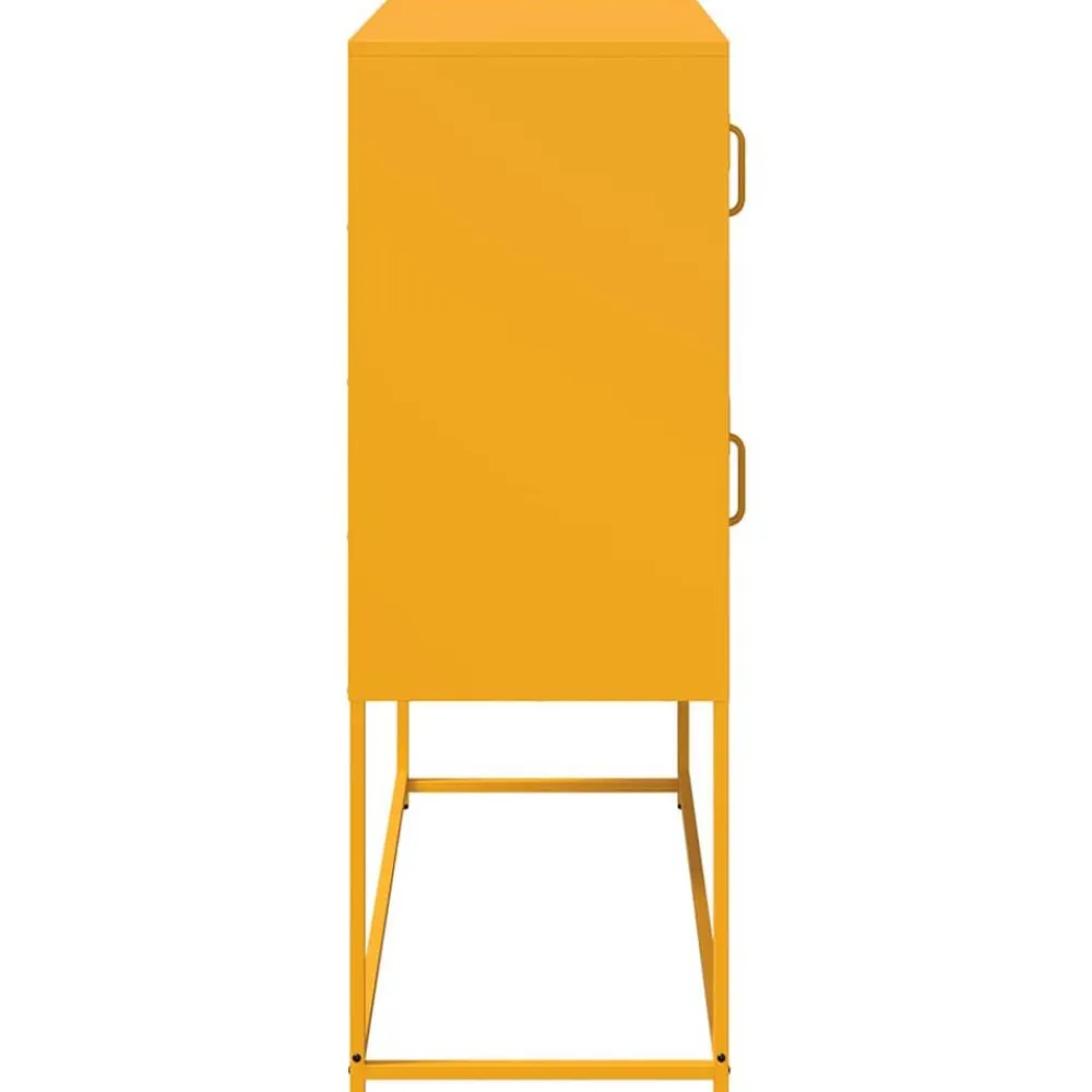 vidaXL Aparador de acero laminado en frío amarillo 100,5x39x107 cm Amarillo mostaza