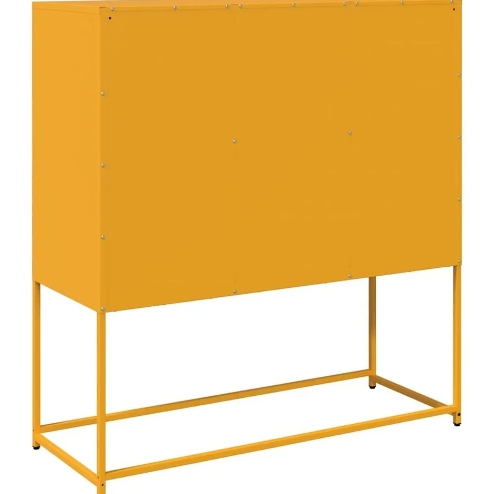 vidaXL Aparador de acero laminado en frío amarillo 100,5x39x107 cm Amarillo mostaza