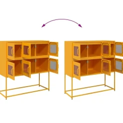 vidaXL Aparador de acero laminado en frío amarillo 100,5x39x107 cm Amarillo mostaza