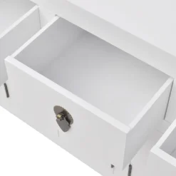 vidaXL Armarios Y Almacenamiento-Aparador de estilo chino de madera maciza blanco
