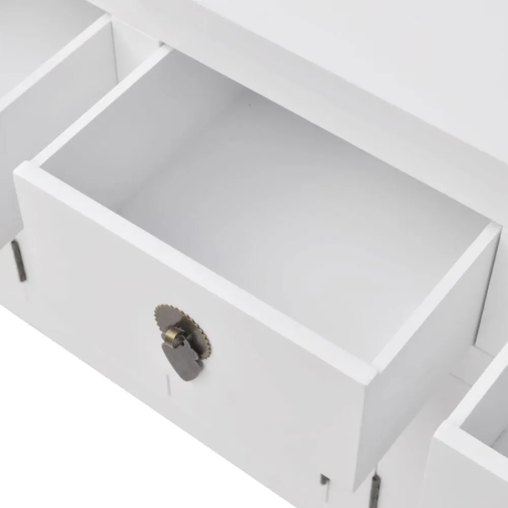 vidaXL Armarios Y Almacenamiento-Aparador de estilo chino de madera maciza blanco