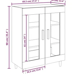 vidaXL Aparador de madera de ingeniería 69,5x34x90 cm Roble Sonoma