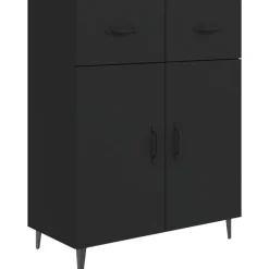 vidaXL Aparador de madera de ingeniería 69,5x34x90 cm Negro Sale