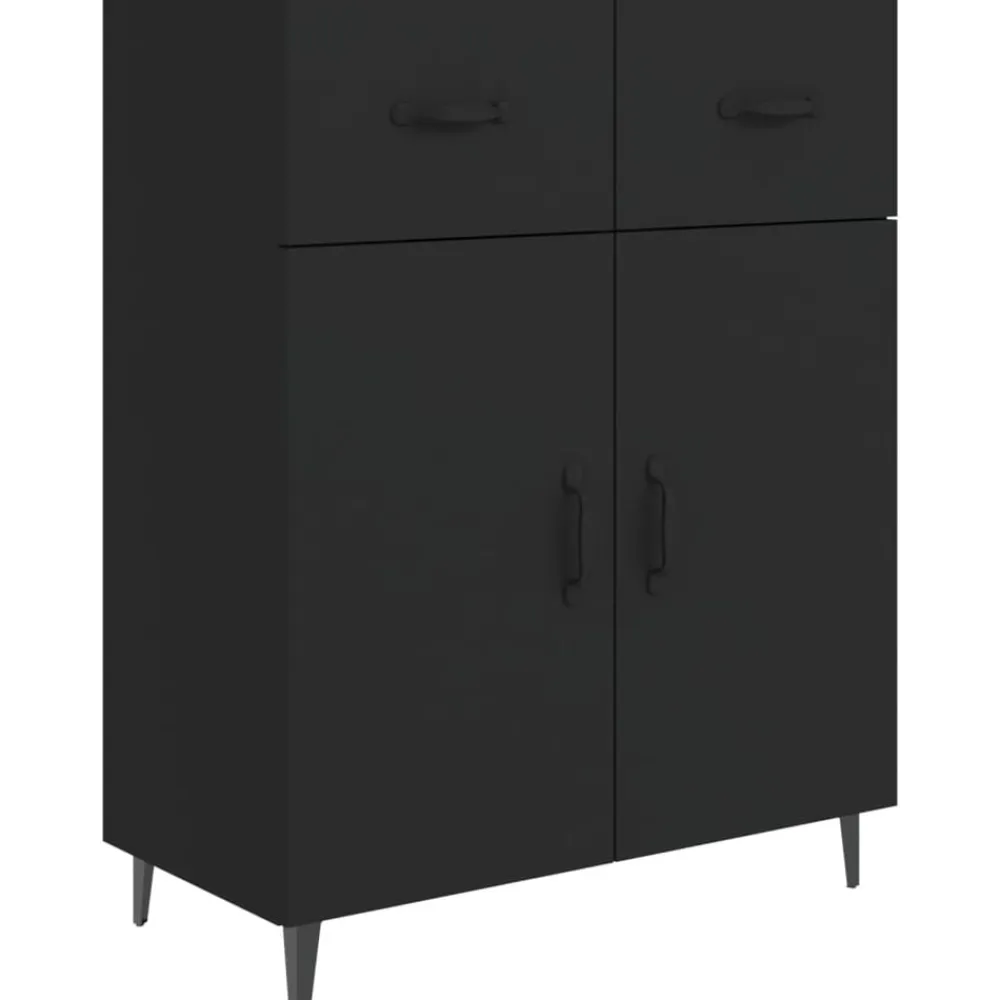 vidaXL Aparador de madera de ingeniería 69,5x34x90 cm Negro Sale