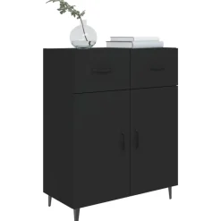 vidaXL Aparador de madera de ingeniería 69,5x34x90 cm Negro Sale
