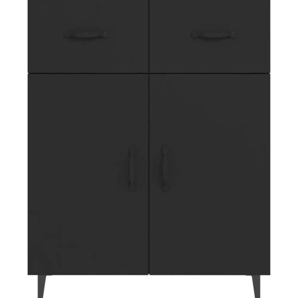 vidaXL Aparador de madera de ingeniería 69,5x34x90 cm Negro Sale