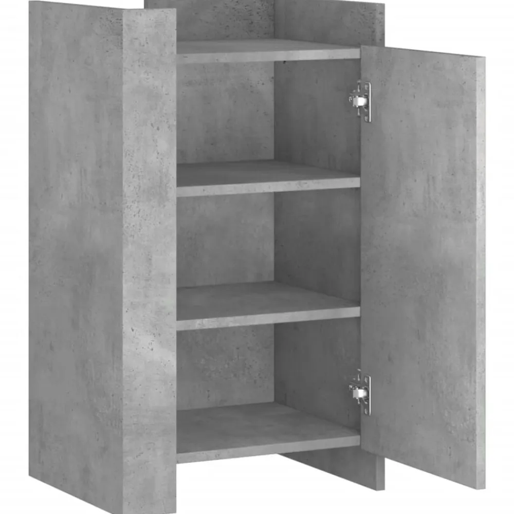 vidaXL Armarios Y Almacenamiento-Aparador de madera de ingeniería gris hormigón 45x35x75 cm