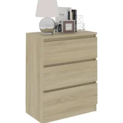 vidaXL Aparador de madera contrachapada color 60x35x76 cm Roble Sonoma Best