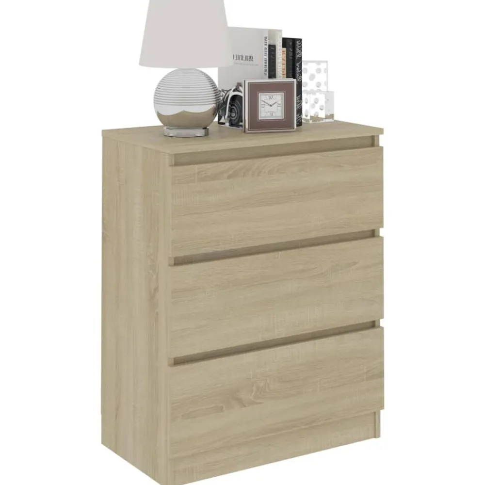 vidaXL Aparador de madera contrachapada color 60x35x76 cm Roble Sonoma Best