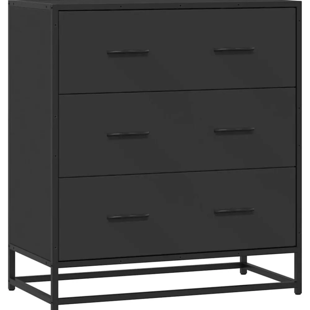 vidaXL Armarios Y Almacenamiento-Aparador de madera de ingeniería y metal 68x35x76 cm