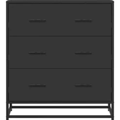 vidaXL Armarios Y Almacenamiento-Aparador de madera de ingeniería y metal 68x35x76 cm