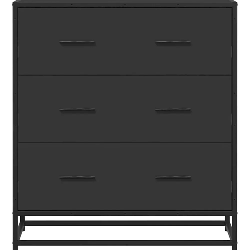 vidaXL Armarios Y Almacenamiento-Aparador de madera de ingeniería y metal 68x35x76 cm