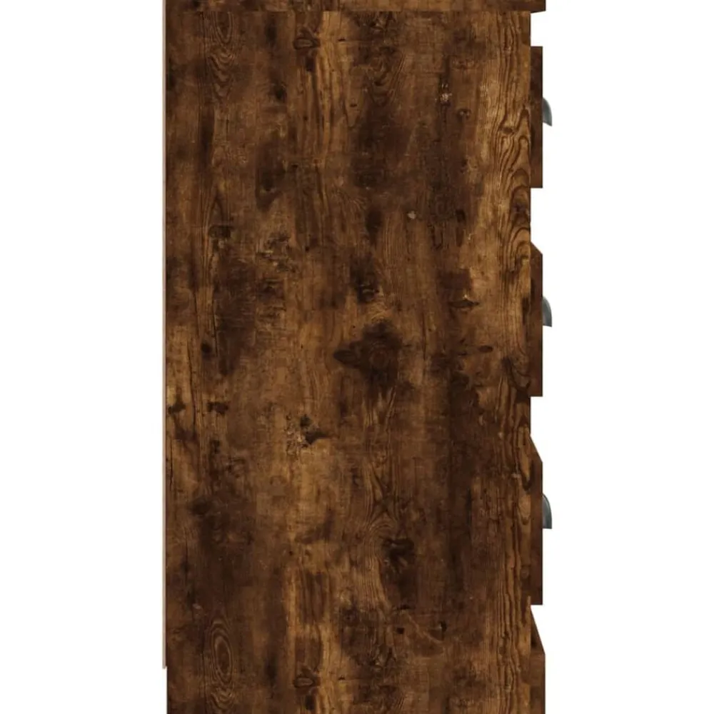 vidaXL Aparador de madera contrachapada 70x35,5x67,5 cm Roble ahumado Online