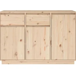 vidaXL Aparador de madera maciza de pino 110x34x75 cm Natural Discount