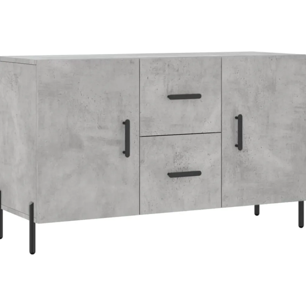 vidaXL Aparador de madera de ingeniería gris hormigón 100x36x60 cm Gris hormigón Discount