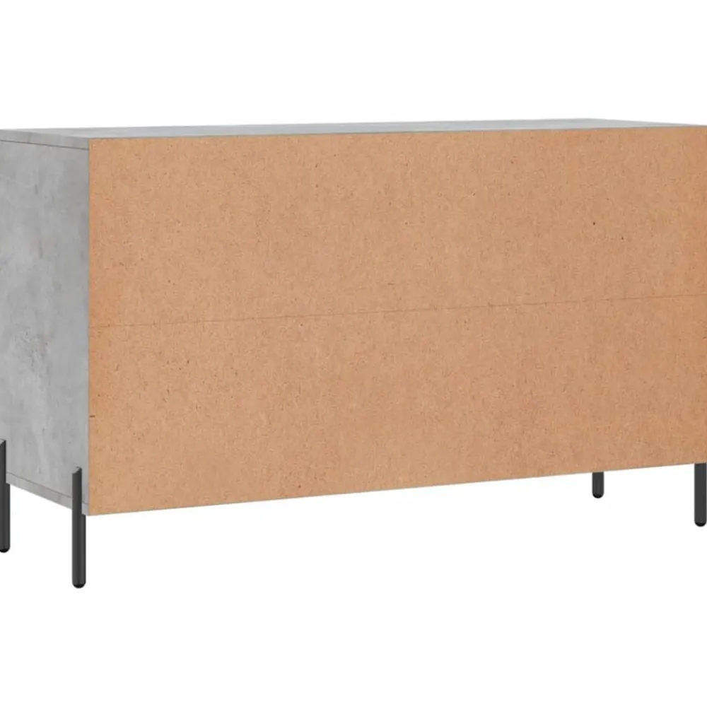vidaXL Aparador de madera de ingeniería gris hormigón 100x36x60 cm Gris hormigón Discount