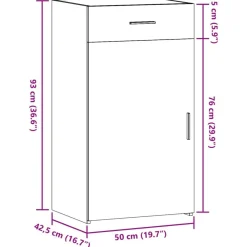 vidaXL Aparador de madera de ingeniería gris hormigón 50x42,5x93 cm Gris hormigón Outlet