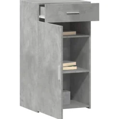 vidaXL Aparador de madera de ingeniería gris hormigón 50x42,5x93 cm Gris hormigón Outlet