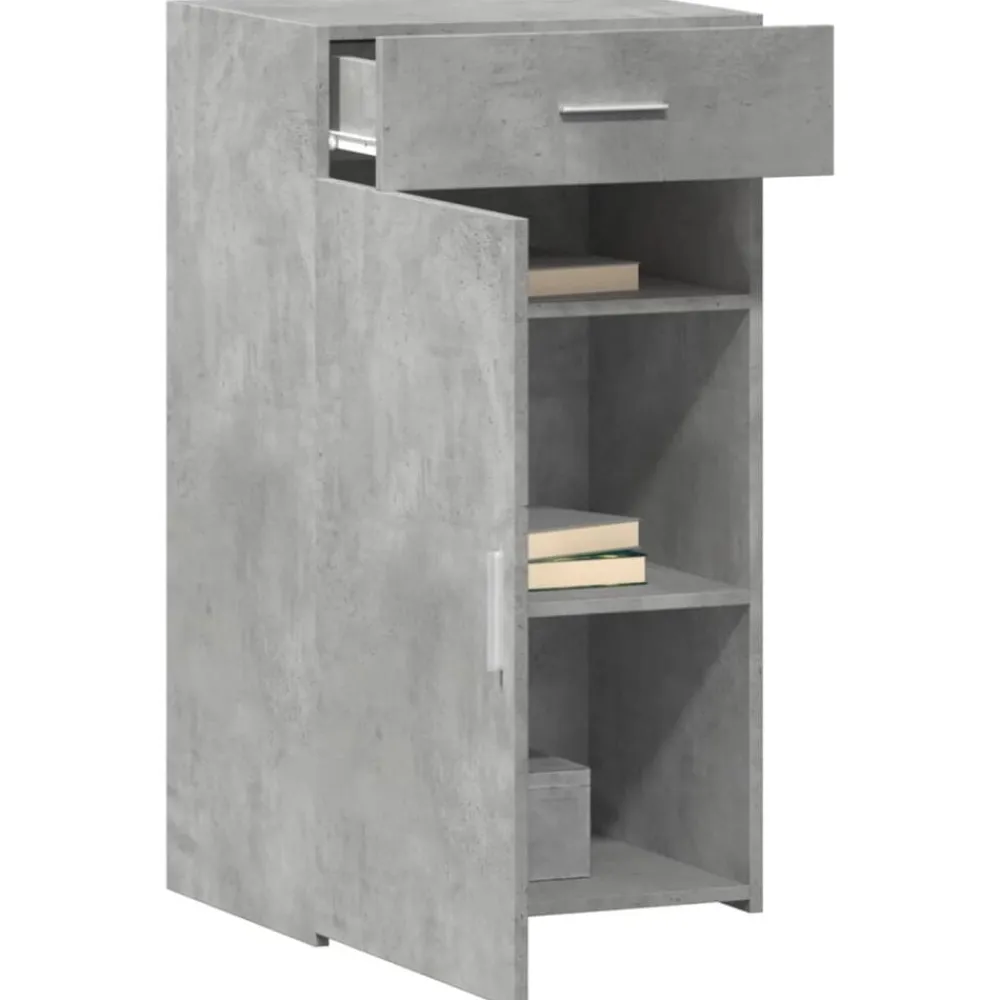 vidaXL Aparador de madera de ingeniería gris hormigón 50x42,5x93 cm Gris hormigón Outlet
