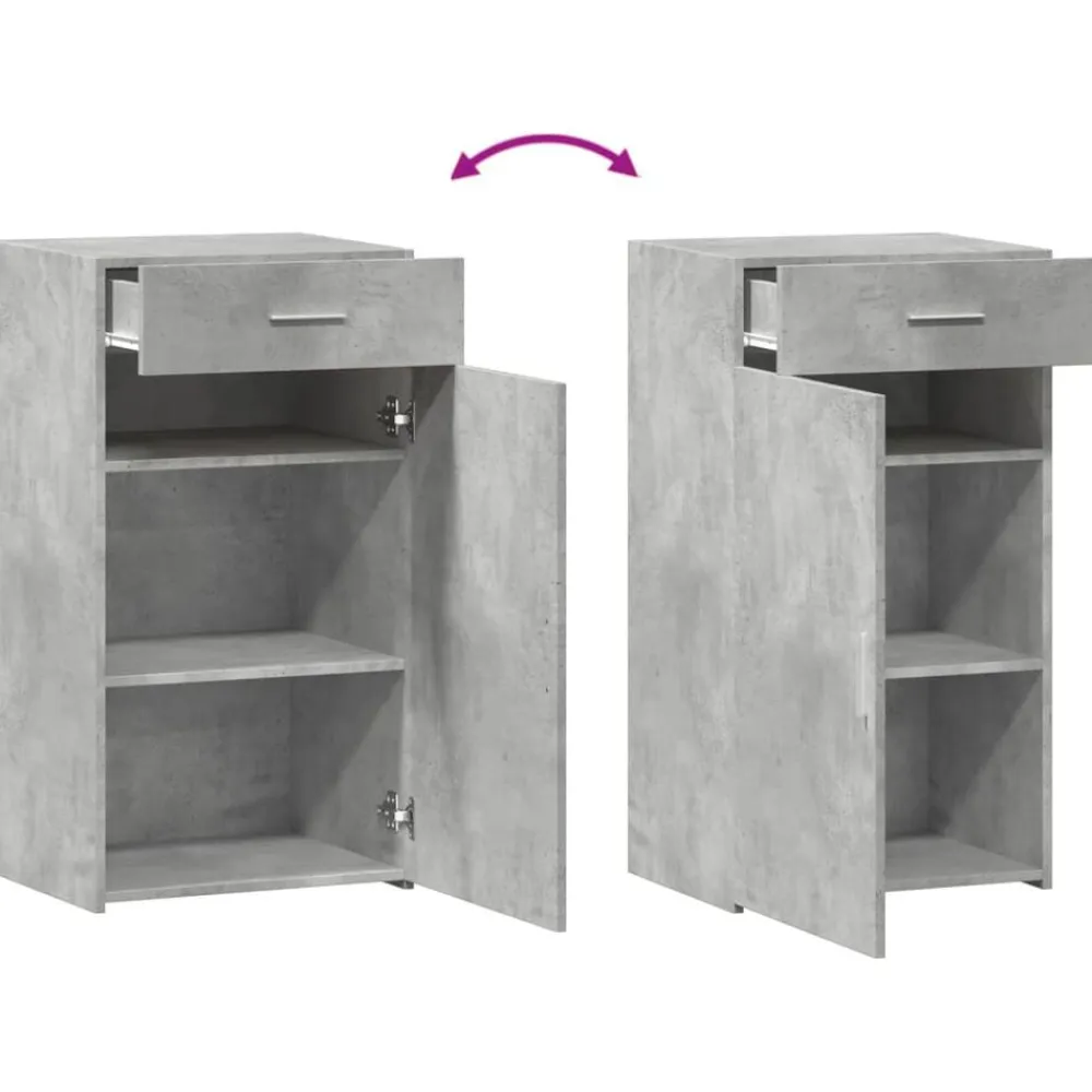 vidaXL Aparador de madera de ingeniería gris hormigón 50x42,5x93 cm Gris hormigón Outlet