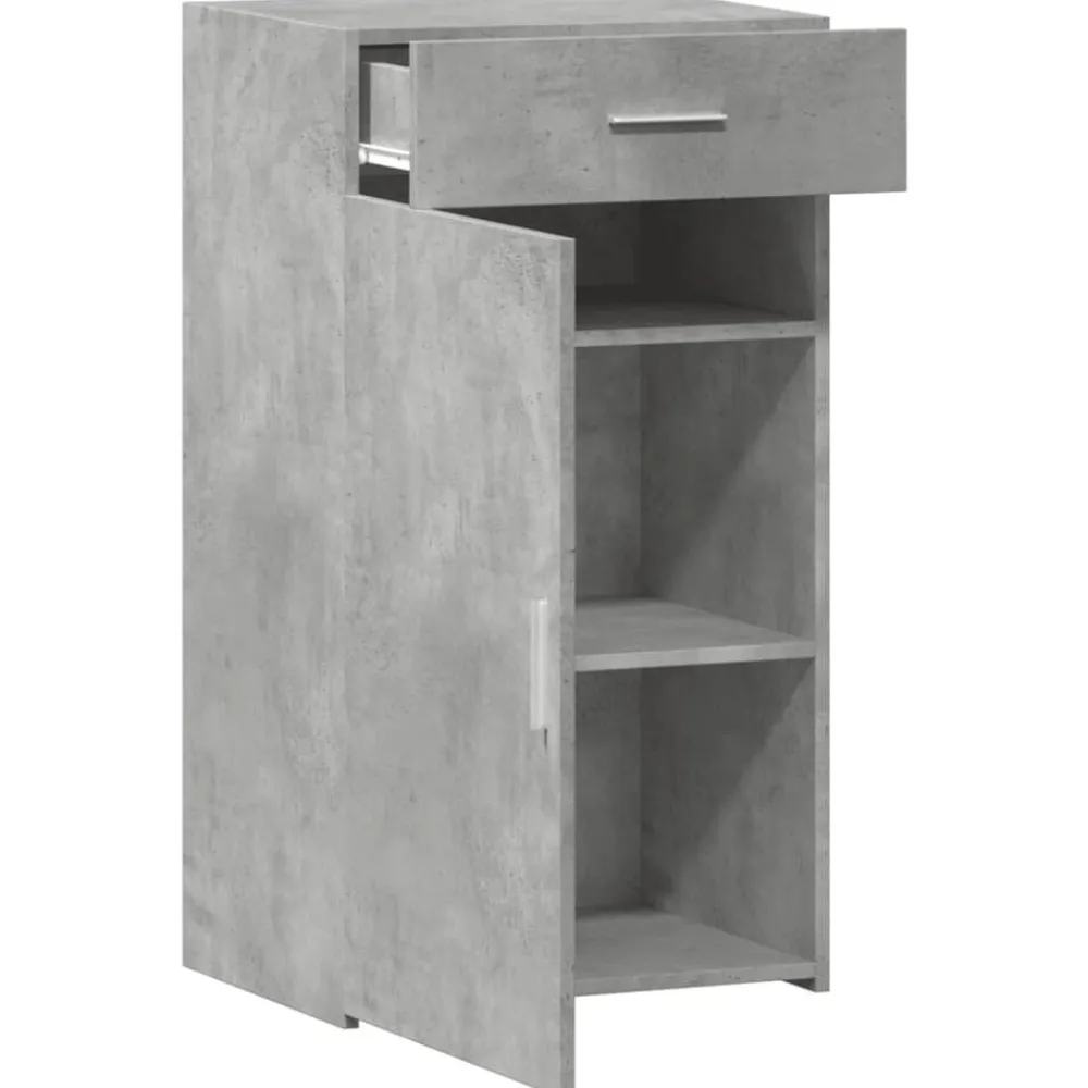 vidaXL Aparador de madera de ingeniería gris hormigón 50x42,5x93 cm Gris hormigón Outlet