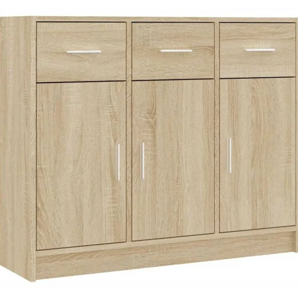 vidaXL Armarios Y Almacenamiento-Aparador de madera de ingeniería color 91x28x75 cm