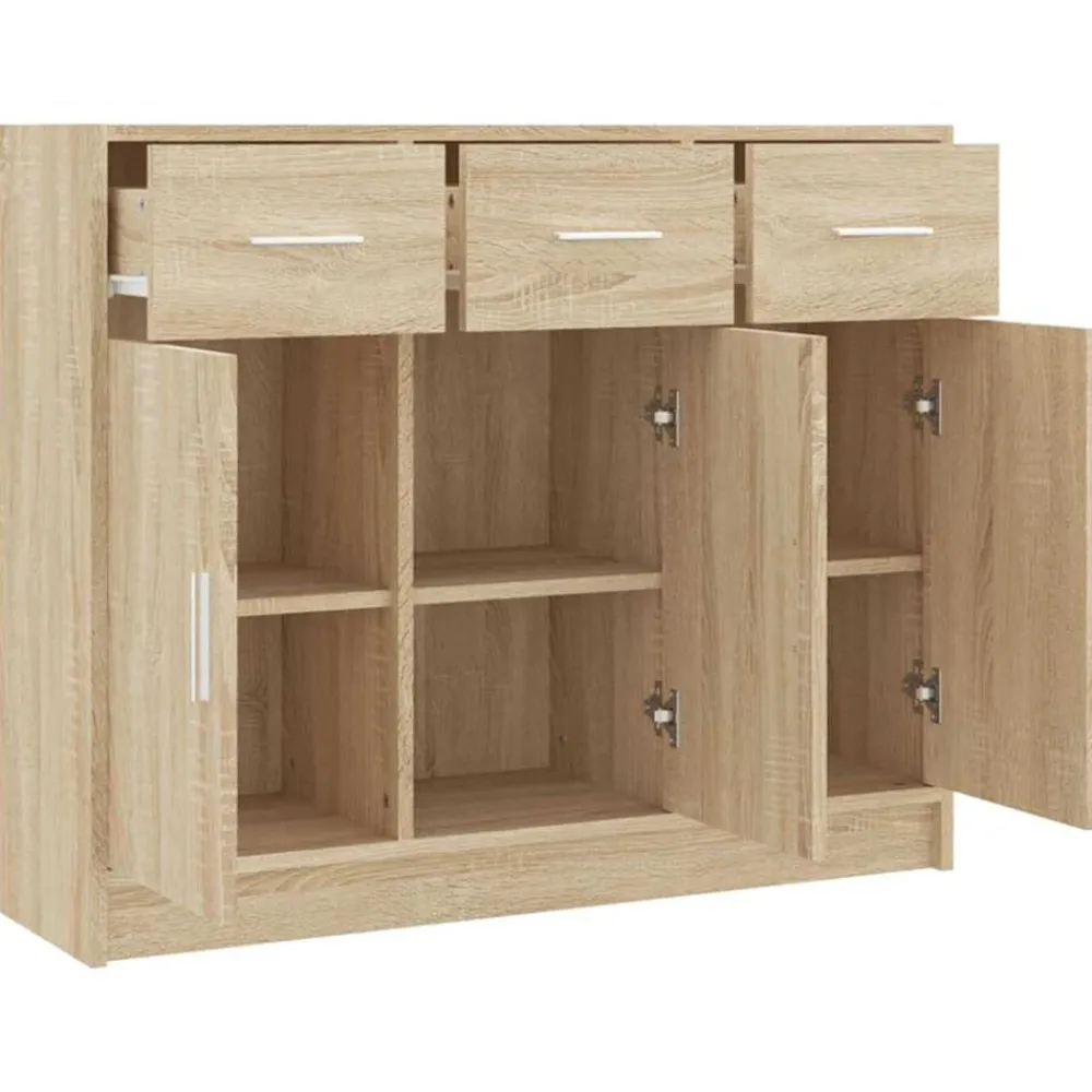 vidaXL Armarios Y Almacenamiento-Aparador de madera de ingeniería color 91x28x75 cm