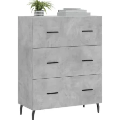 vidaXL Armarios Y Almacenamiento-Aparador de madera de ingeniería gris hormigón 69,5x34x90 cm
