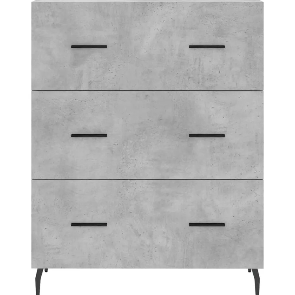 vidaXL Armarios Y Almacenamiento-Aparador de madera de ingeniería gris hormigón 69,5x34x90 cm